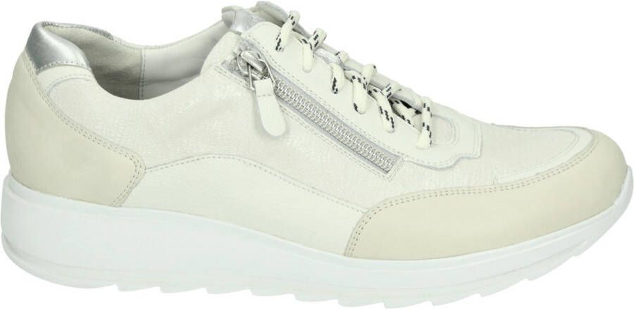 Durea 6263~H~~~~~~~~~~~~~~~~~~~~~~~~ Lage sneakersDames sneakers Wit beige