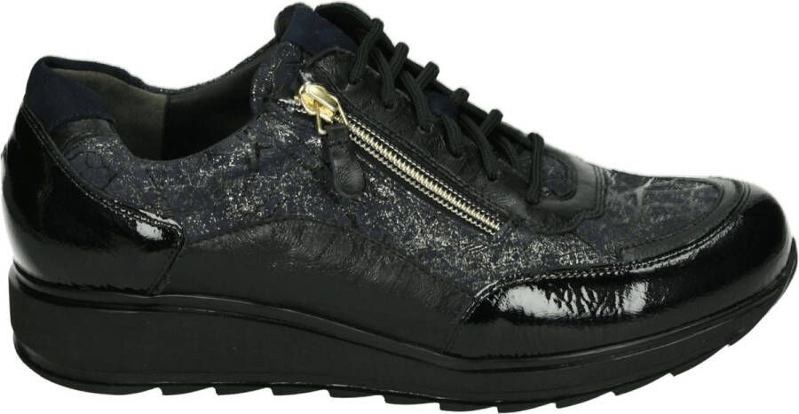 Durea Sportieve Lage Damesschoenen Zwart Dessin