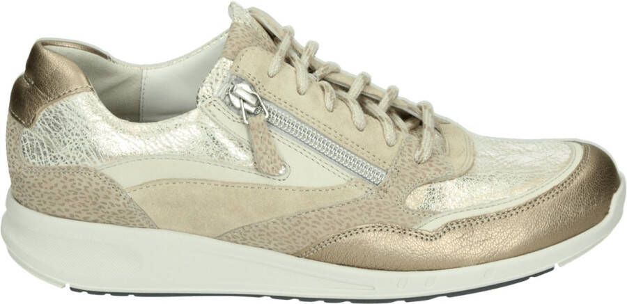 Durea 6306~H~GO~~~~~~~~~~~~~~~~~~~~~ Lage sneakersDames sneakers Wit beige