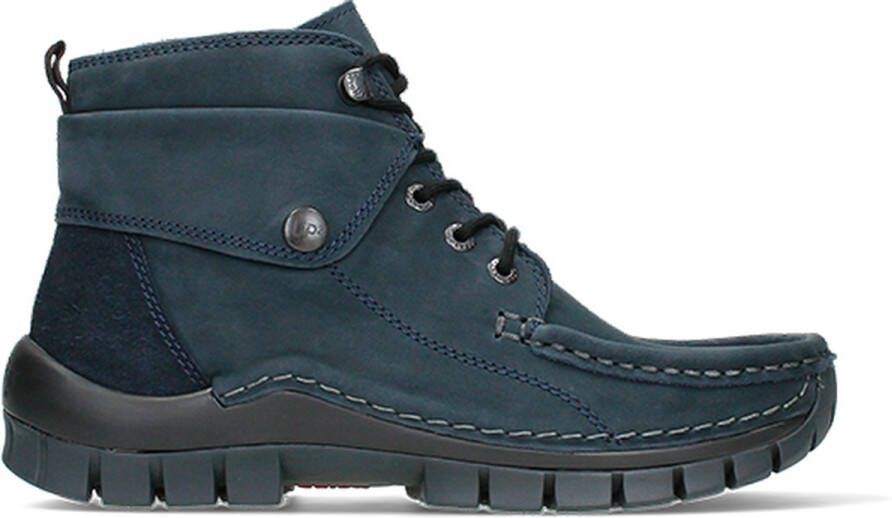 Wolky Dames Hoge veterschoenen 04725 Jump Blauw