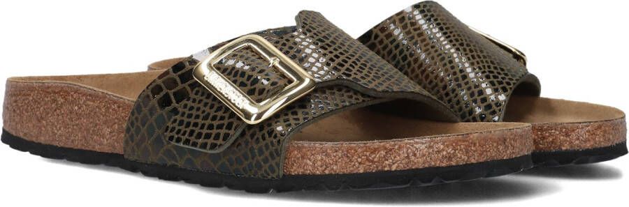 BIRKENSTOCK Slippers Dames Catalina Cushion Buckle Maat: 37 Materiaal: Leatherlook Kleur: Groen