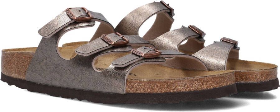 BIRKENSTOCK Slippers Dames Florida Bs Maat: 38 Materiaal: Leatherlook Kleur: Bronskleurig