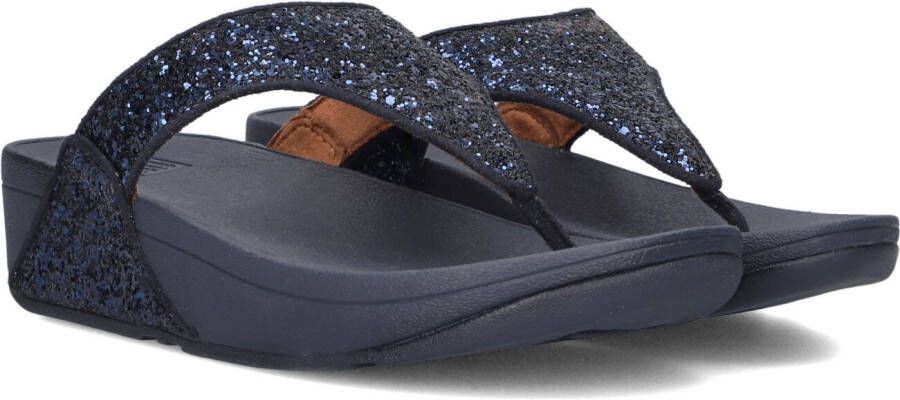 FITFLOP Teenslippers Dames Lulu Glitter Toe-post Maat: 41 Materiaal: Leer Kleur: Blauw