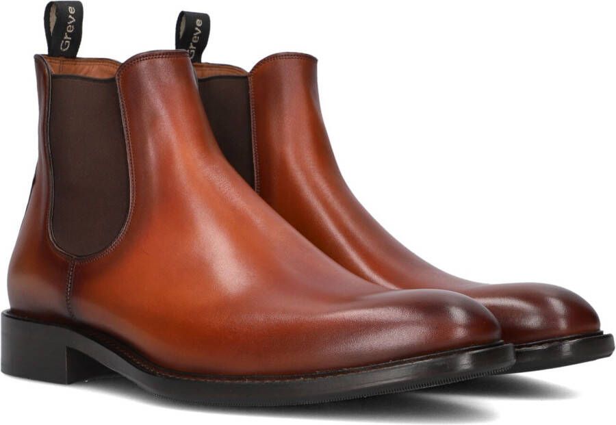 GREVE Enkelboots Heren Piava 4757 Maat: 42 Materiaal: Leer Kleur: Cognac