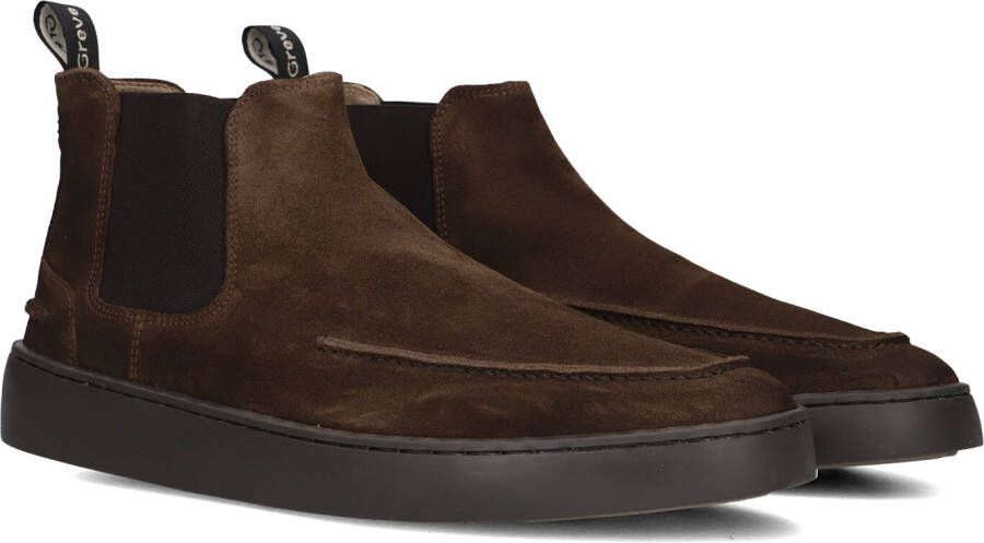 GREVE Chelsea Boots Heren Wave 2701 Maat: 43 5 Materiaal: Suède Kleur: Bruin