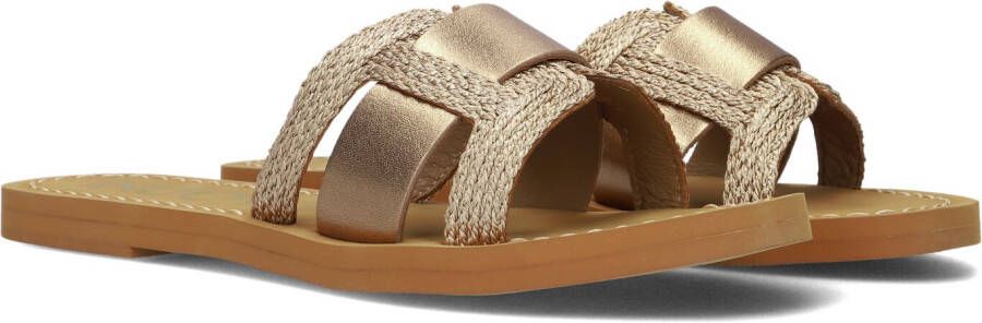 Inuovo Roségouden Gevlochten Leren Slippers