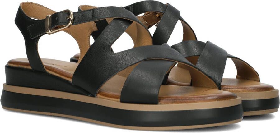 Inuovo Elegante Zwarte Platte Sandalen