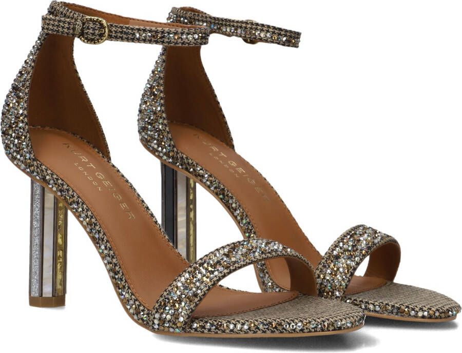 Kurt Geiger London Perspex Heel Sandal Sandalen Dames Goudkleurig