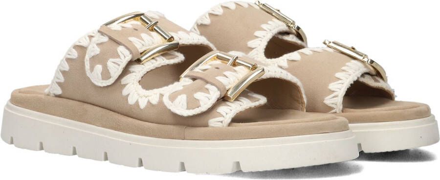 Maruti Beige Suède Chunky Sole Slippers