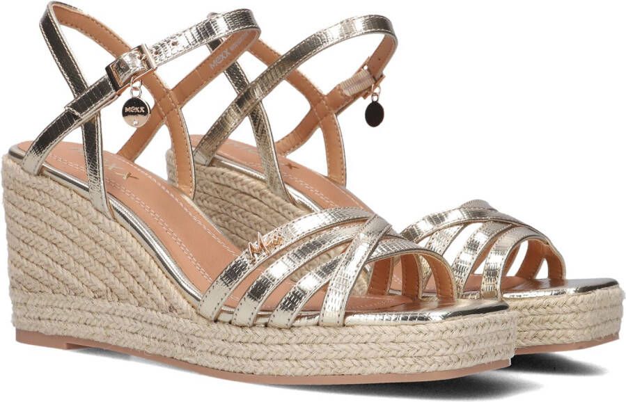 Mexx Noemi Pakina Sandalen Met Sleehak Dames Goudkleurig