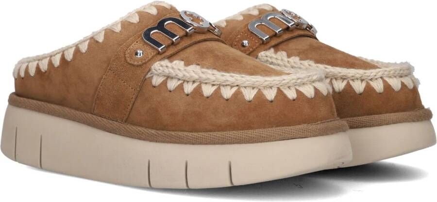 MOU Instappers Dames Bounce Clog Maat: 39 Materiaal: Suède Kleur: Cognac