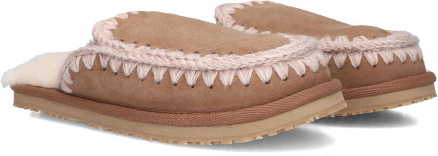 MOU Pantoffels Dames Slipper Full Eskimo Stitch Maat: 39 Materiaal: Suède Kleur: Bruin