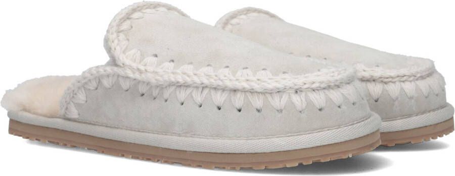MOU Pantoffels Dames Slipper Full Eskimo Stitch Maat: 42 Materiaal: Suède Kleur: Zilver