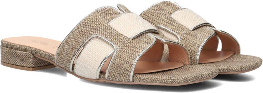 Notre-v Beige Muiltjes met Blokhak