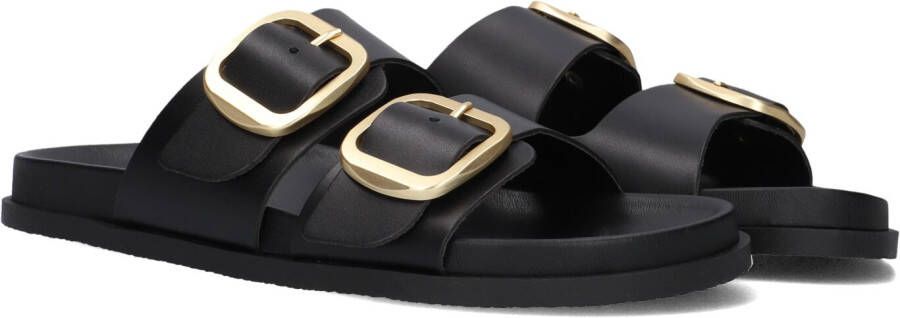 Notre-v Zwarte Leren Slippers Stijlvol Model