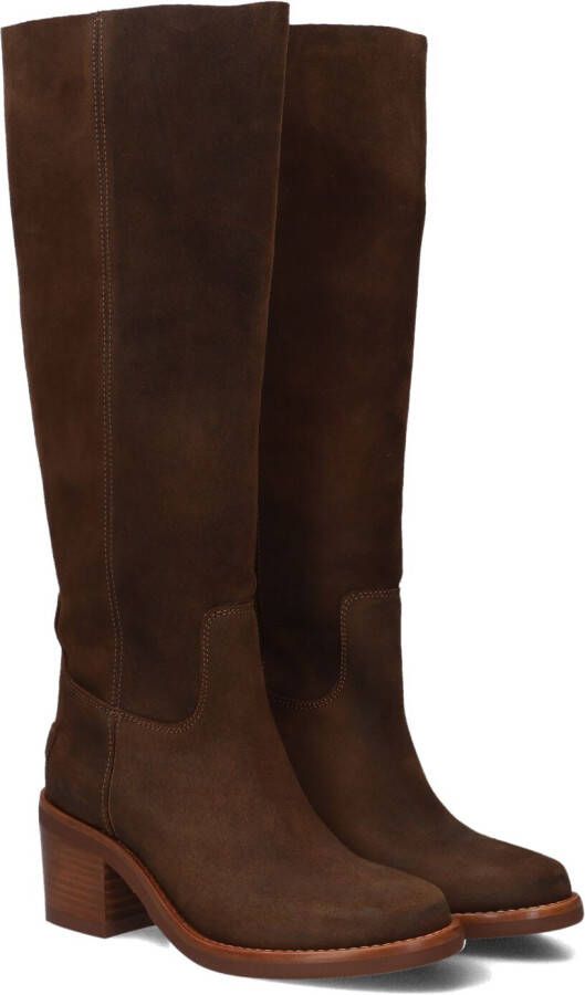 SHABBIES Hoge Laarzen Dames Puk Tuba Maat: 42 Materiaal: Suède Kleur: Bruin