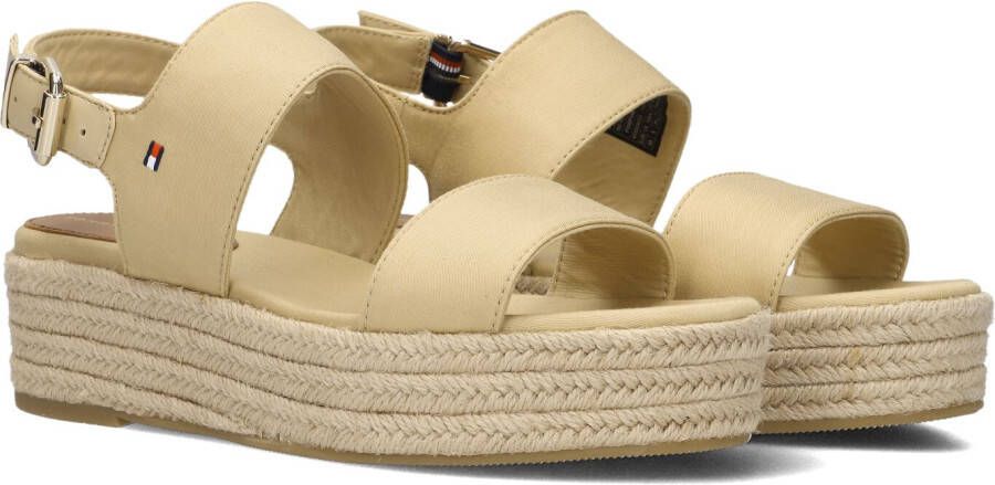 TOMMY HILFIGER Espadrilles Dames Mid Wedge Sandal Maat: 39 Materiaal: Katoen Kleur: Beige