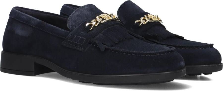 TOMMY HILFIGER Blauwe Loafers Th Chain Fringe Suede Loafer