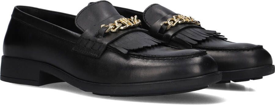 TOMMY HILFIGER Zwarte Loafers Th Chain Fringe Leather Loafer