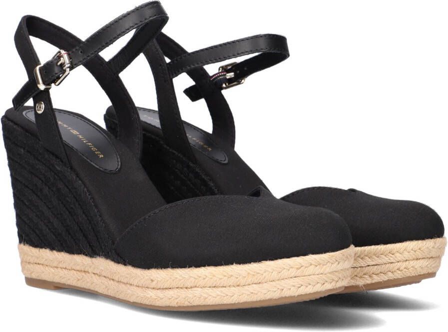 TOMMY HILFIGER Espadrilles Dames Basic Closed Toe High Wedge Maat: 38 Materiaal: Canvas Kleur: Zwart
