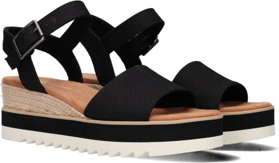 TOMS Diana black | smalle sandaal met Zwart Canvas Sandalen met hak Dames