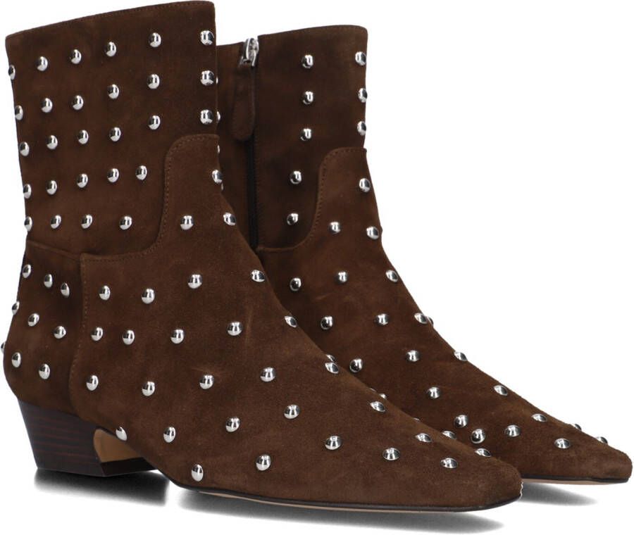 TORAL Enkellaarsjes Dames Irene Punk Maat: 38 Materiaal: Suède Kleur: Bruin