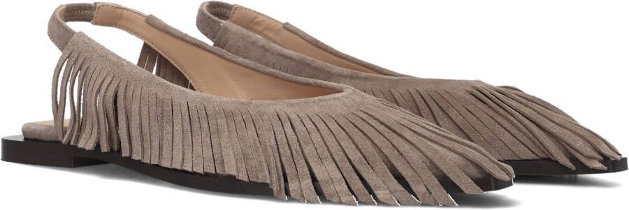 TORAL Slingbacks Dames Paris Fringes Maat: 39 Materiaal: Suède Kleur: Camel