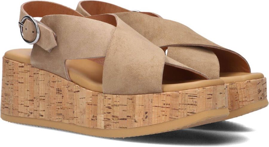 VIA VAI Sissel Raise | suède sleehak sandalen Beige Suede Sandalen met hak Dames