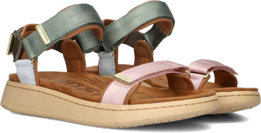 Woden Groene Dames Sandalen Line