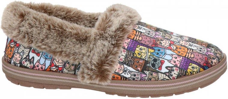 Skechers Pantoffels TOO COZY CHIC CAT Huisschoen met grappige kattenprint