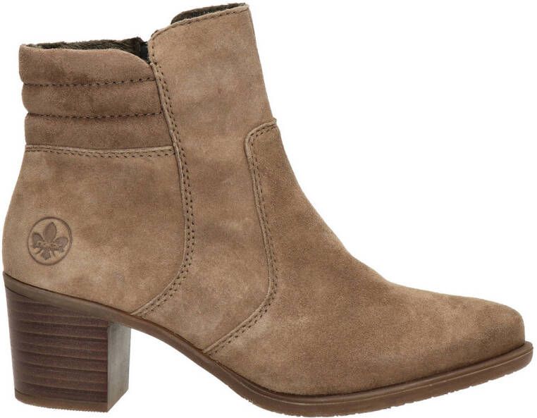 Rieker Taupe Suède Dames Enkellaars Brown Dames