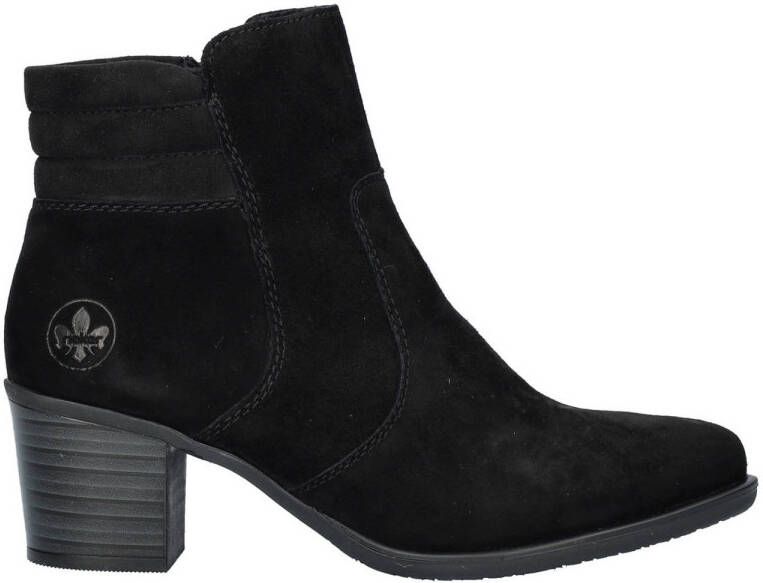 Rieker Elegante Zwarte Suède Enkellaars voor Dames Black Dames